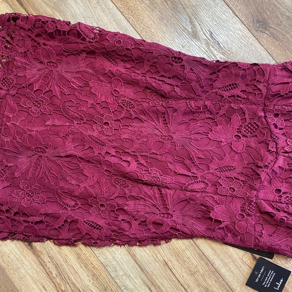 Lulus Uno Dos Lace Burgundy Bodycon Dress - Picture 5 of 10